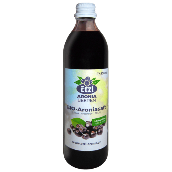 Etzl's Aroniabeeren Fruchtsaft Flasche